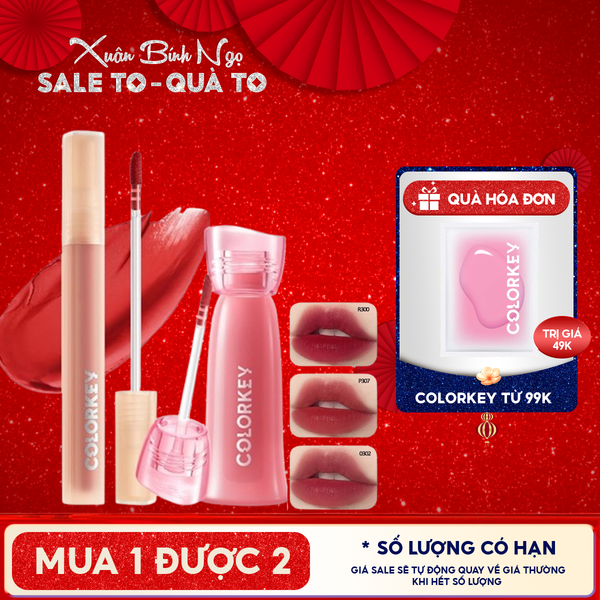  Son Kem Lì Colorkey Siêu Mịn Môi Soft Matte Water Tint 