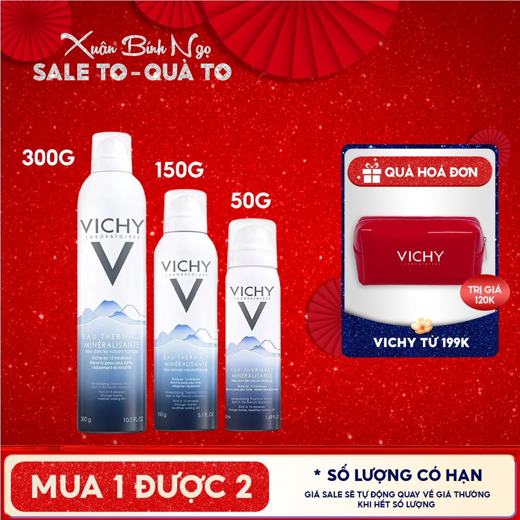 Nước Xịt Khoáng Vichy Cấp Ẩm Và Bảo Vệ Da Mineralizing Thermal Water