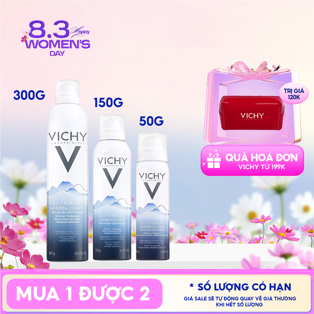 Nước Xịt Khoáng Vichy Cấp Ẩm Và Bảo Vệ Da Mineralizing Thermal Water