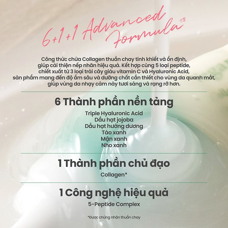 Tinh Chất Dưỡng Mắt Axis-Y Hỗ Trợ Giảm Nếp Nhăn, Bọng Mắt, Quầng Thâm Vegan Collagen Eye Serum 10ml