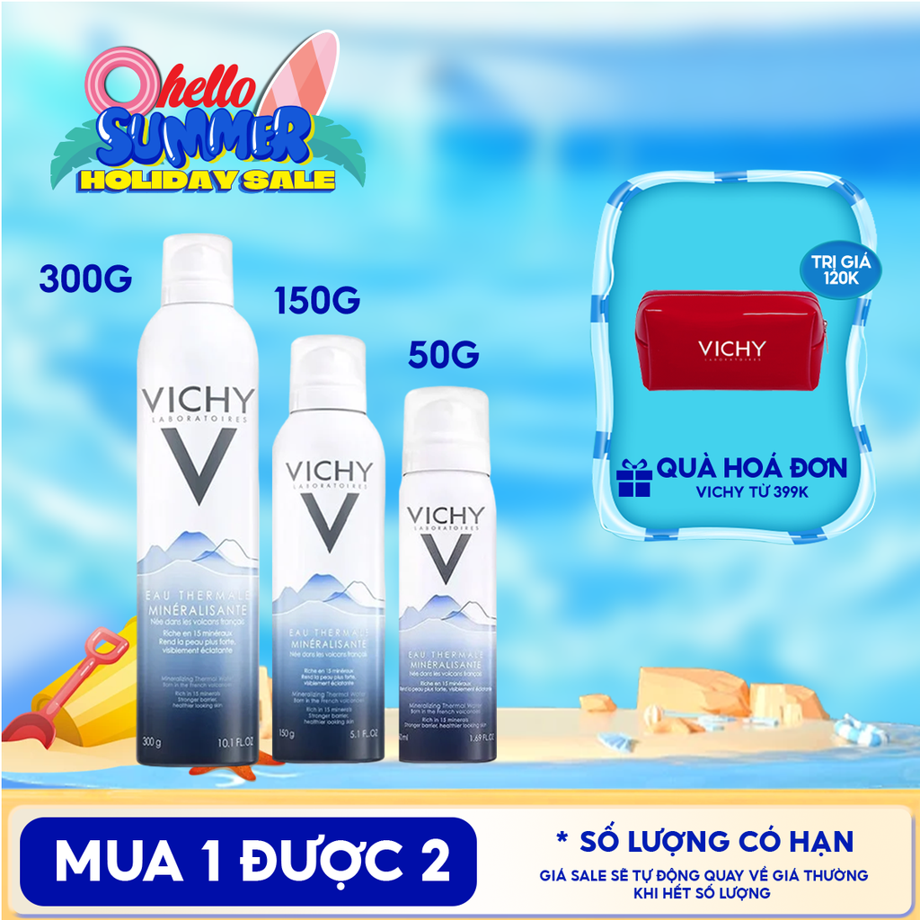 Nước Xịt Khoáng Vichy Cấp Ẩm Và Bảo Vệ Da Mineralizing Thermal Water