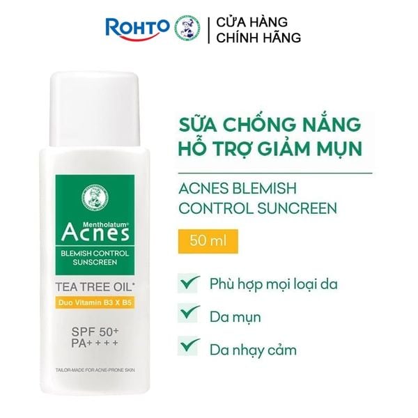  Kem Chống Nắng Acnes Hỗ Trợ Giảm Mụn Blemish Control Sunscreen 50g 