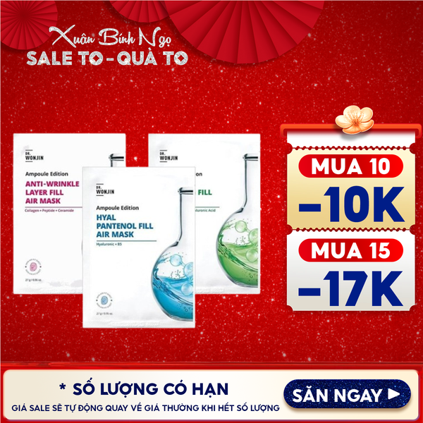  Mặt Nạ Tinh Chất Cấp Ẩm, Làm Dịu Da Wonjin Ampoule Edition Fill Air Mask 27g 