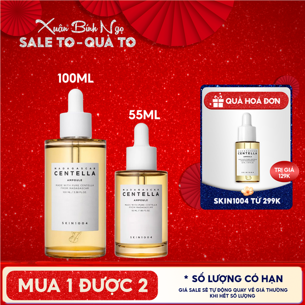  Serum Skin1004 Tinh Chất Rau Má Làm Dịu, Hỗ Trợ Dưỡng Sáng, Mờ Thâm Cho Da Nhạy Cảm Madagascar Centella Asiatica 100 Ampoule 