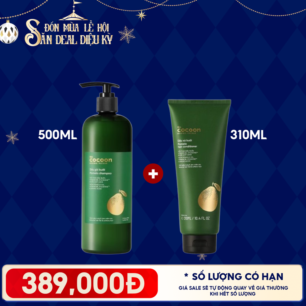 Dầu Gội Cocoon Tinh Chất Dầu Bưởi Giúp Giảm Gãy Rụng & Hỗ Trợ Mọc Tóc Pomelo Shampoo