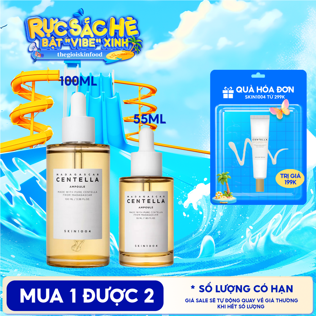 Serum Skin1004 Tinh Chất Rau Má Làm Dịu, Hỗ Trợ Dưỡng Sáng, Mờ Thâm Cho Da Nhạy Cảm Madagascar Centella Asiatica 100 Ampoule