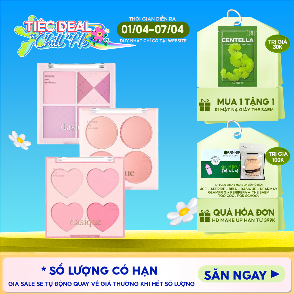 Bảng Má Hồng Dasique 4 Ô Blending Mood Cheek