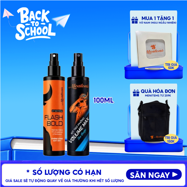  Xịt Phồng Tóc Menitems Tạo Kiểu Phồng Tự Nhiên, Giữ Nếp, Không Bết Tóc Hair Spray 100ml 