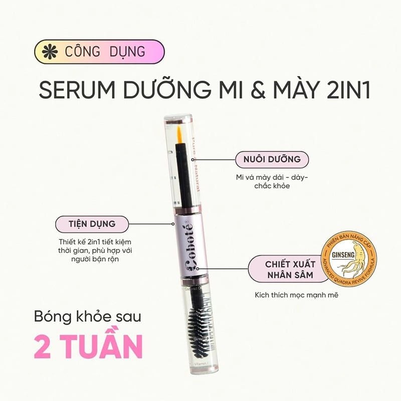 Serum Dưỡng Mi COBOTÉ Mi Dài, Dày Coco Miracle Eyelash & Brow Enhancer