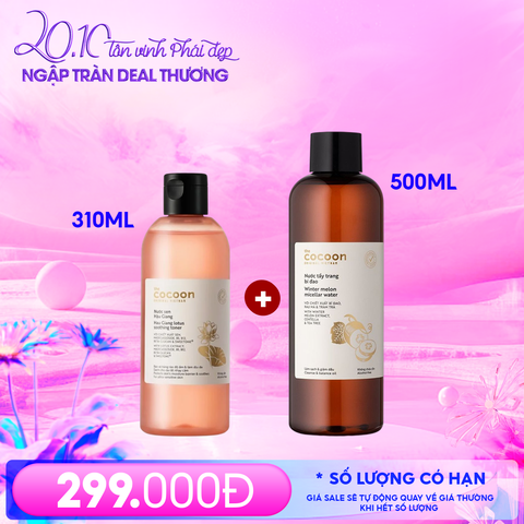 Nước Cân Bằng Cocoon Sen Hậu Giang Làm Dịu Da Nhạy Cảm Hau Giang Lotus Soothing Toner