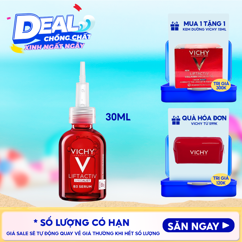 Tinh Chất Giúp Cải Thiện & Ngăn Ngừa Thâm Nám Đốm Nâu Toàn Diện Vichy Liftactiv B3 Dark Spots Serum 30ml
