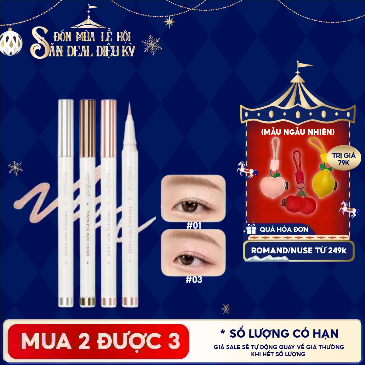 Bút Nhũ Mắt Romand Dạng Gel, Kẻ Bọng Mắt Ánh Nhũ Lấp Lánh, Lâu Trôi Twinkle Pen Liner 0.5g