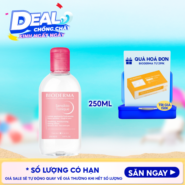  Nước Hoa Hồng Bioderma Cho Da Nhạy Cảm Sensibio Tonique 250ml 