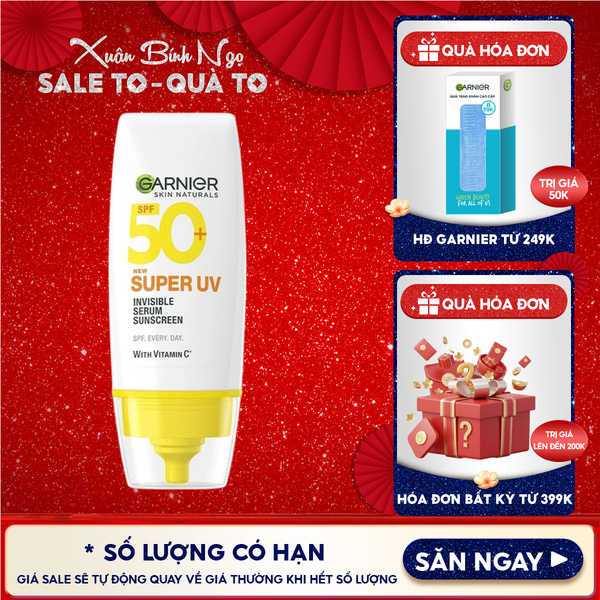  Serum Chống Nắng Garnier Mỏng Nhẹ Skin Naturals Super UV Invisible Serum Sunscreen SPF50+/PA++++ 