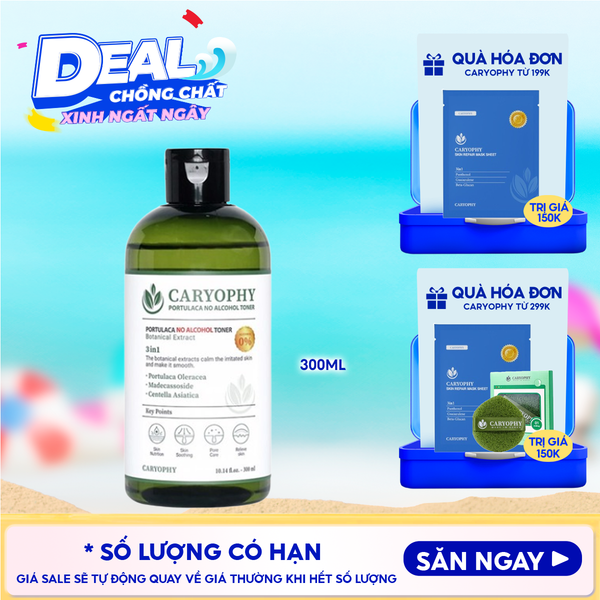 Nước Hoa Hồng Caryophy Chăm Sóc Da Dầu Mụn Portulaca Toner 300ml 