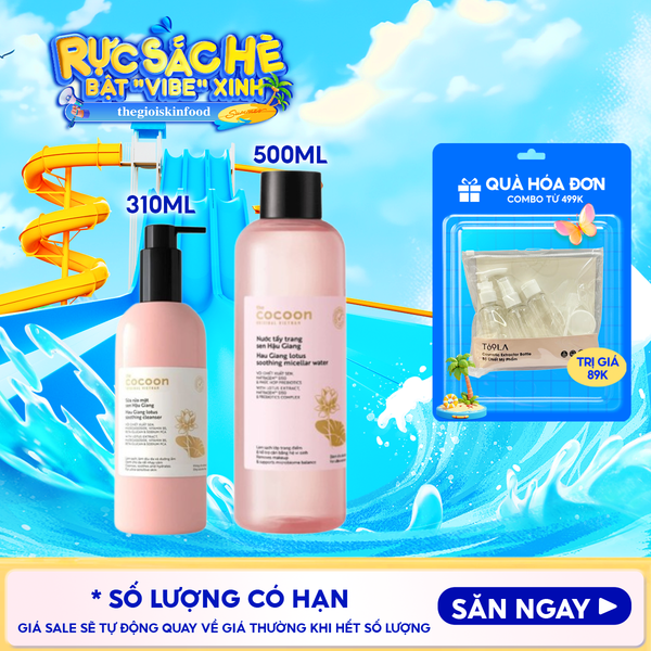  Sữa Rửa Mặt Sen Hậu Giang Làm Dịu Da Cocoon Hau Giang Lotus Soothing Cleanser 310ml 