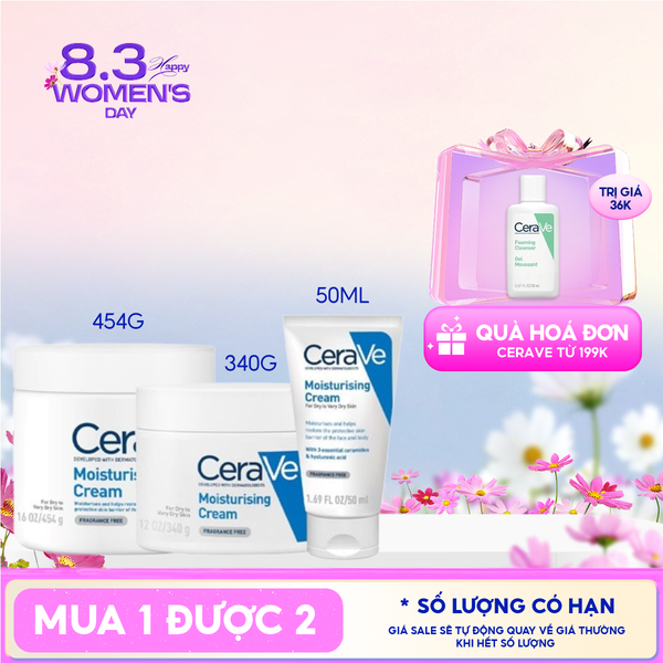  Kem Dưỡng Ẩm Cerave Dành Cho Da Khô Developed With Dermatologists Moisturising Cream 