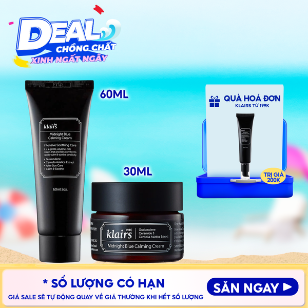  Kem Dưỡng Klairs Làm Dịu, Cải Thiện Da Ban Đêm Midnight Blue Calming Cream 