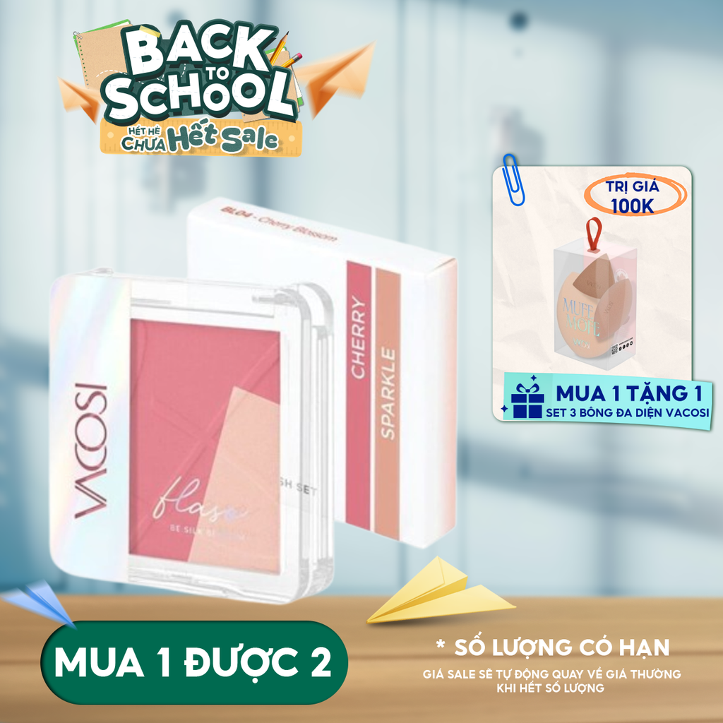 Phấn Má Hồng Và Bắt Sáng Vacosi Flaso Blush Set 8.3g