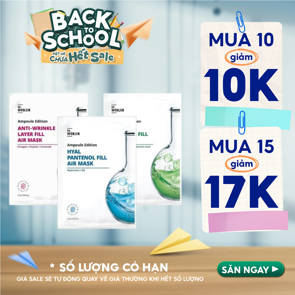 Mặt Nạ Tinh Chất Cấp Ẩm, Làm Dịu Da Wonjin Ampoule Edition Fill Air Mask 27g