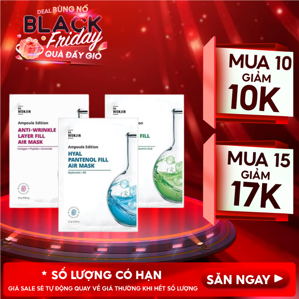  Mặt Nạ Tinh Chất Cấp Ẩm, Làm Dịu Da Wonjin Ampoule Edition Fill Air Mask 27g 