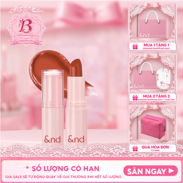  [&nd by rom&nd] Son Dưỡng Có Màu And By Romand Glassy Balm 1.2g 