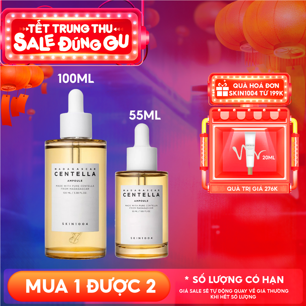 Serum Skin1004 Tinh Chất Rau Má Làm Dịu, Hỗ Trợ Dưỡng Sáng, Mờ Thâm Cho Da Nhạy Cảm Madagascar Centella Asiatica 100 Ampoule