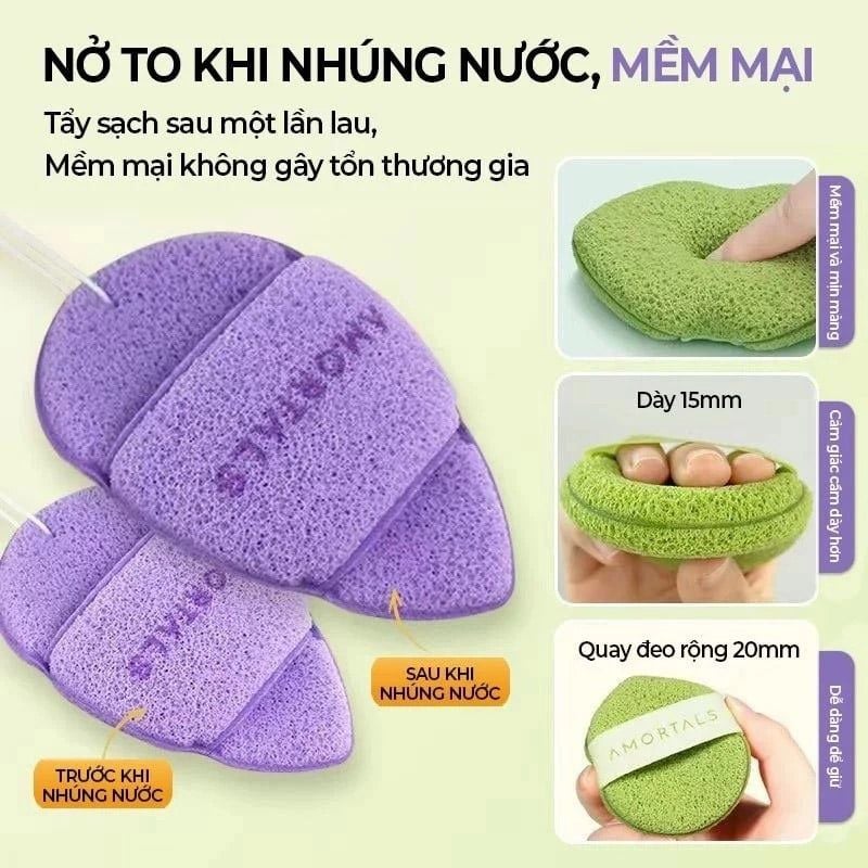 Bông Rửa Mặt Amortals Bọt Biển Wash To Smile Face-washing Puff