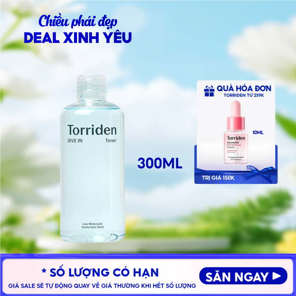  Nước Hoa Hồng Torriden Dưỡng Ẩm, Làm Dịu Da Dive In Toner 300ml 