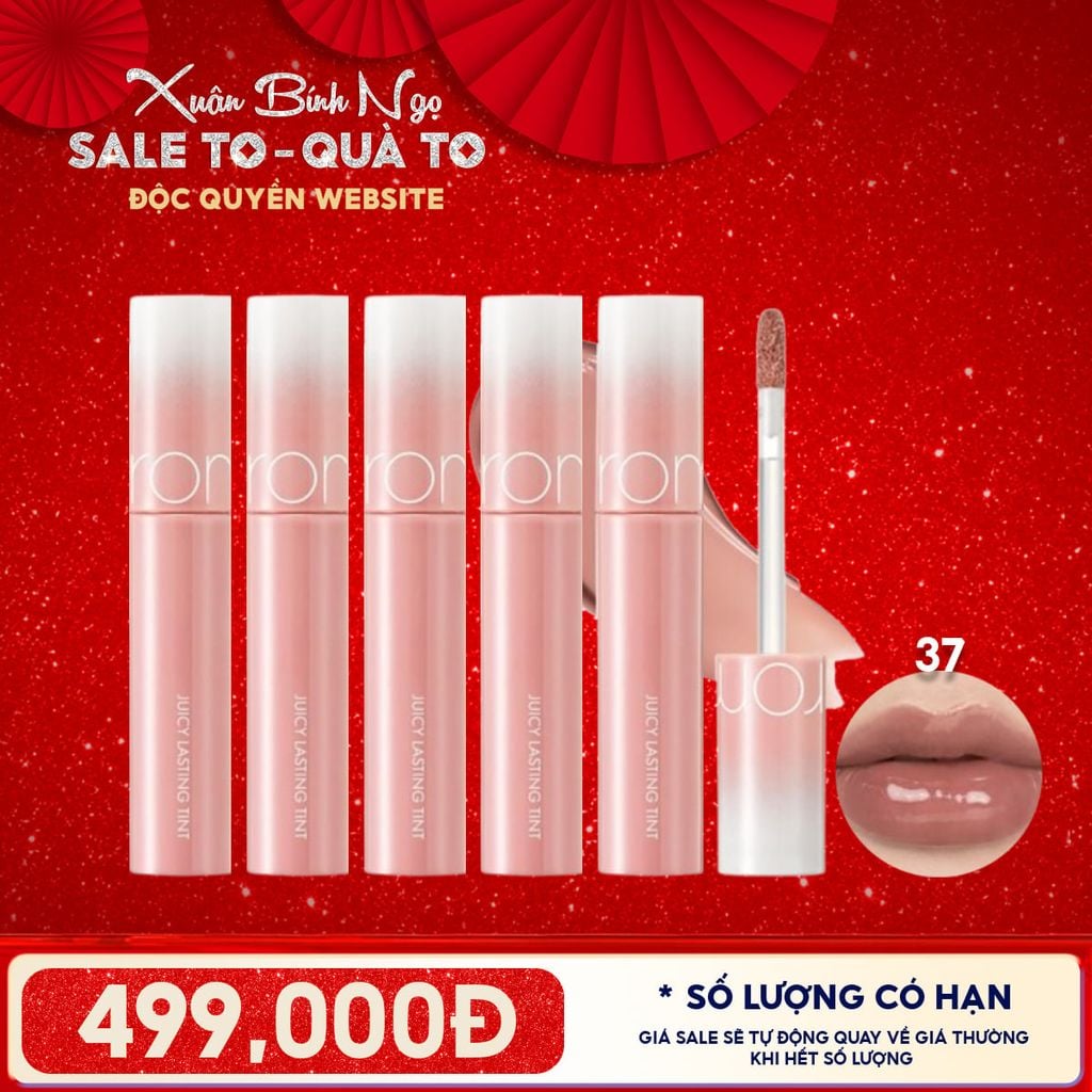 [ĐỘC QUYỀN - COMBO SIÊU HỜI] 5 Son Tint Lì Romand Căng Bóng The Juicy Lasting Tint