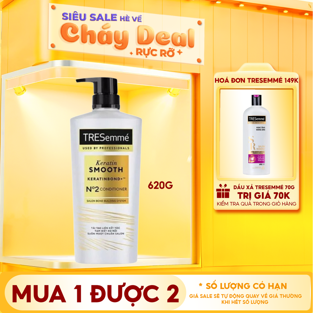 Dầu Xả Vào Nếp & Suôn Mượt TRESemmé Keratin Smooth Conditioner 620g