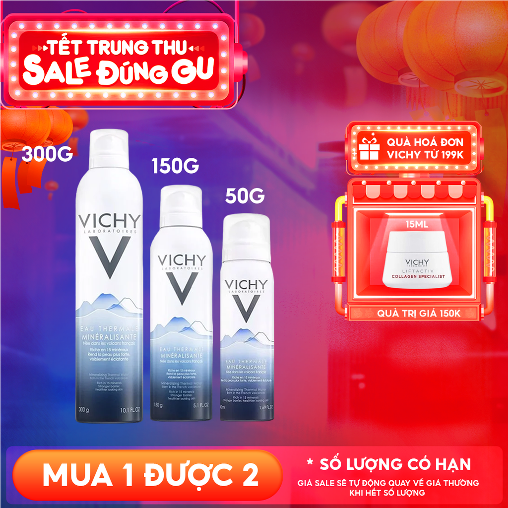 Nước Xịt Khoáng Vichy Cấp Ẩm Và Bảo Vệ Da Mineralizing Thermal Water