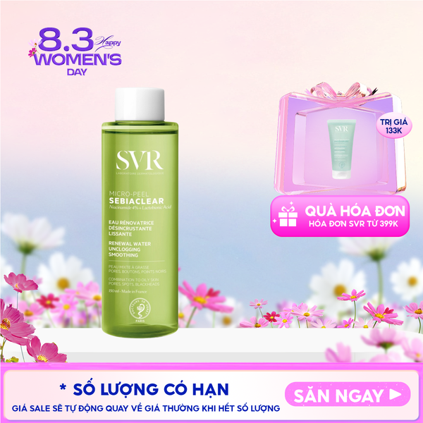 Nước Hoa Hồng SVR Dành Cho Da Dầu Mụn Sebiaclear Micro Peel 150ml 