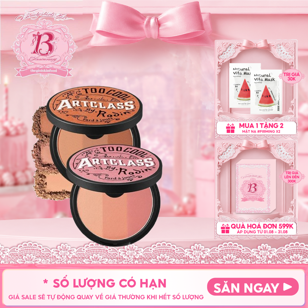Phấn Má Hồng 3 Màu Too Cool For School Art Class By Rodin Blusher 9.5g