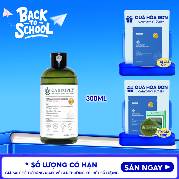  Nước Hoa Hồng Caryophy Chăm Sóc Da Dầu Mụn Portulaca Toner 300ml 