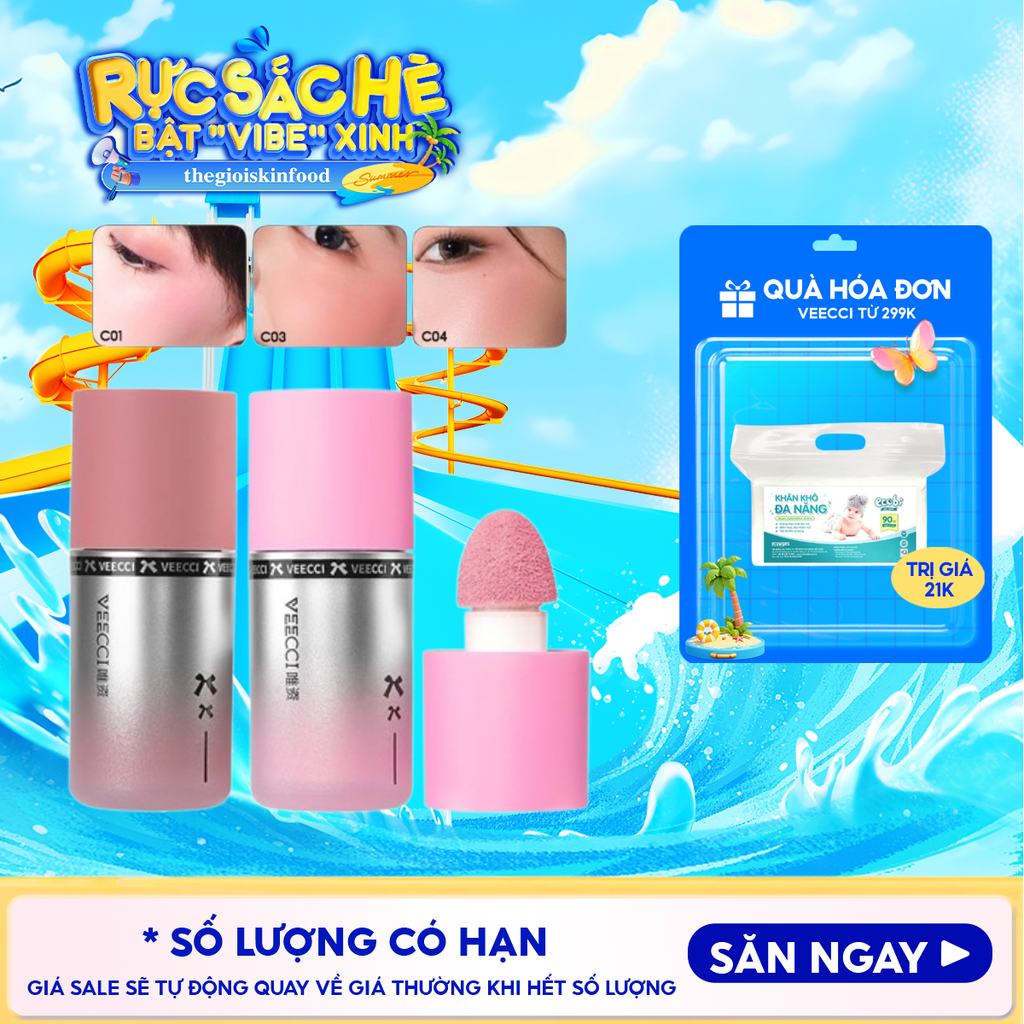 Má Hồng Dạng Kem VEECCI Liquid Like Water Powder Blusher 3.5g