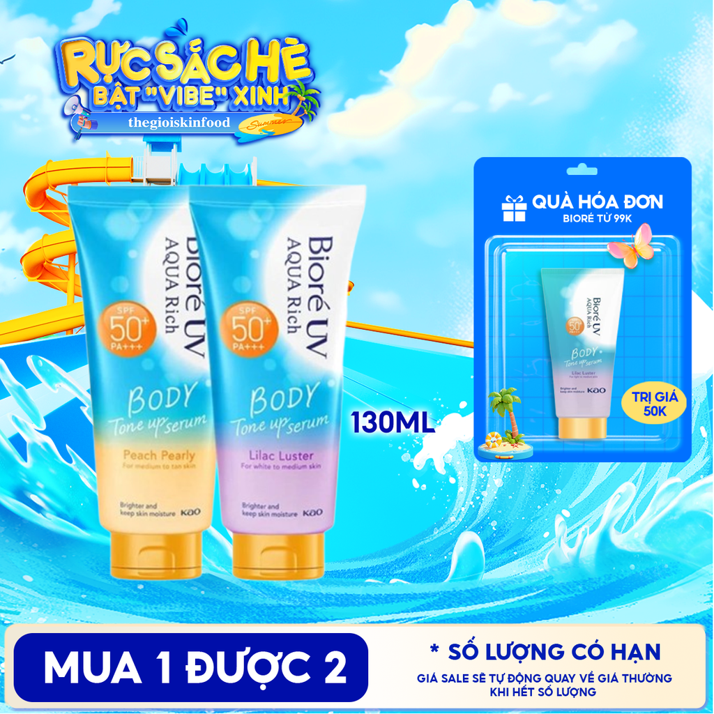 Serum Chống Nắng Dưỡng Thể Bioré Nâng Tông UV Aqua Rich Body Tone Up Serum SPF50+/PA+++ 130ml