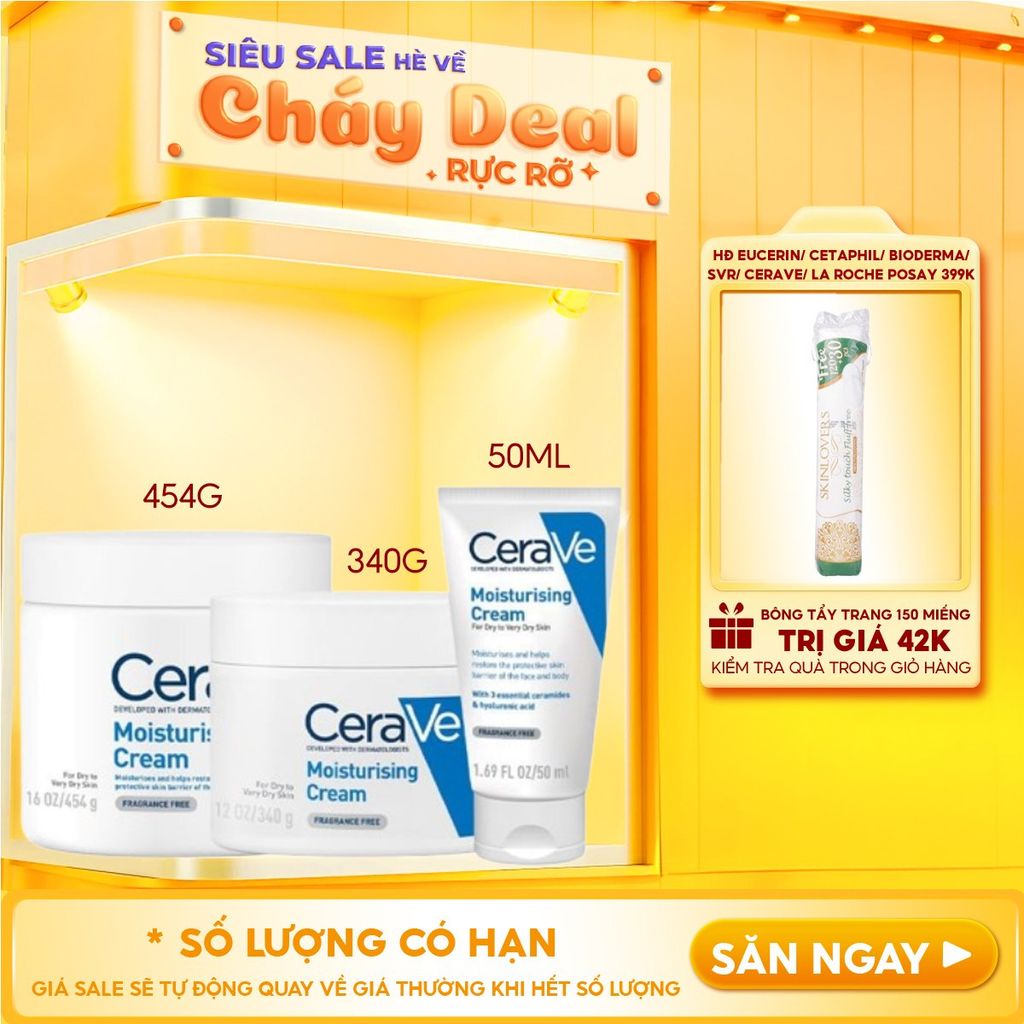 Kem Dưỡng Ẩm Cerave Dành Cho Da Khô Developed With Dermatologists Moisturising Cream