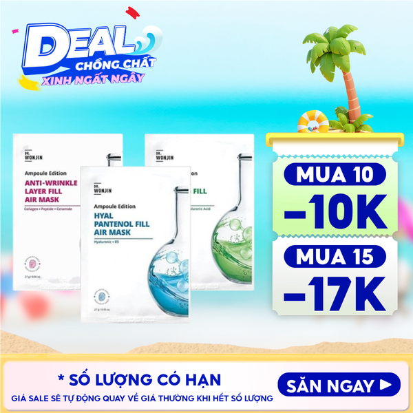  Mặt Nạ Tinh Chất Cấp Ẩm, Làm Dịu Da Wonjin Ampoule Edition Fill Air Mask 27g 