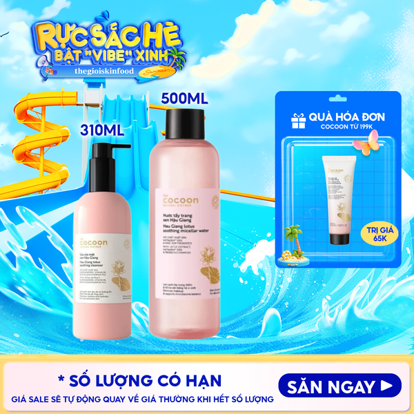  Sữa Rửa Mặt Sen Hậu Giang Làm Dịu Da Cocoon Hau Giang Lotus Soothing Cleanser 310ml 