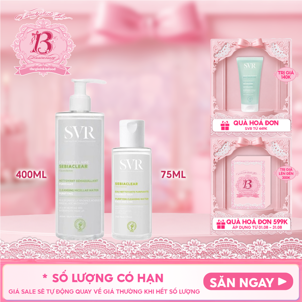  Nước Tẩy Trang SVR Làm Sạch Sâu, Hỗ Trợ Giảm Dầu Nhờn Sebiaclear Eau Micellaire 
