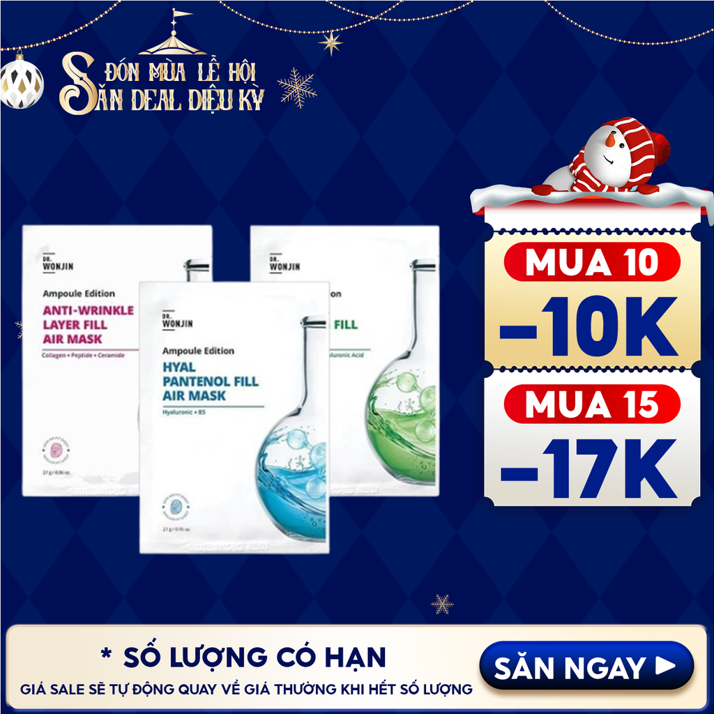 Mặt Nạ Tinh Chất Cấp Ẩm, Làm Dịu Da Wonjin Ampoule Edition Fill Air Mask 27g