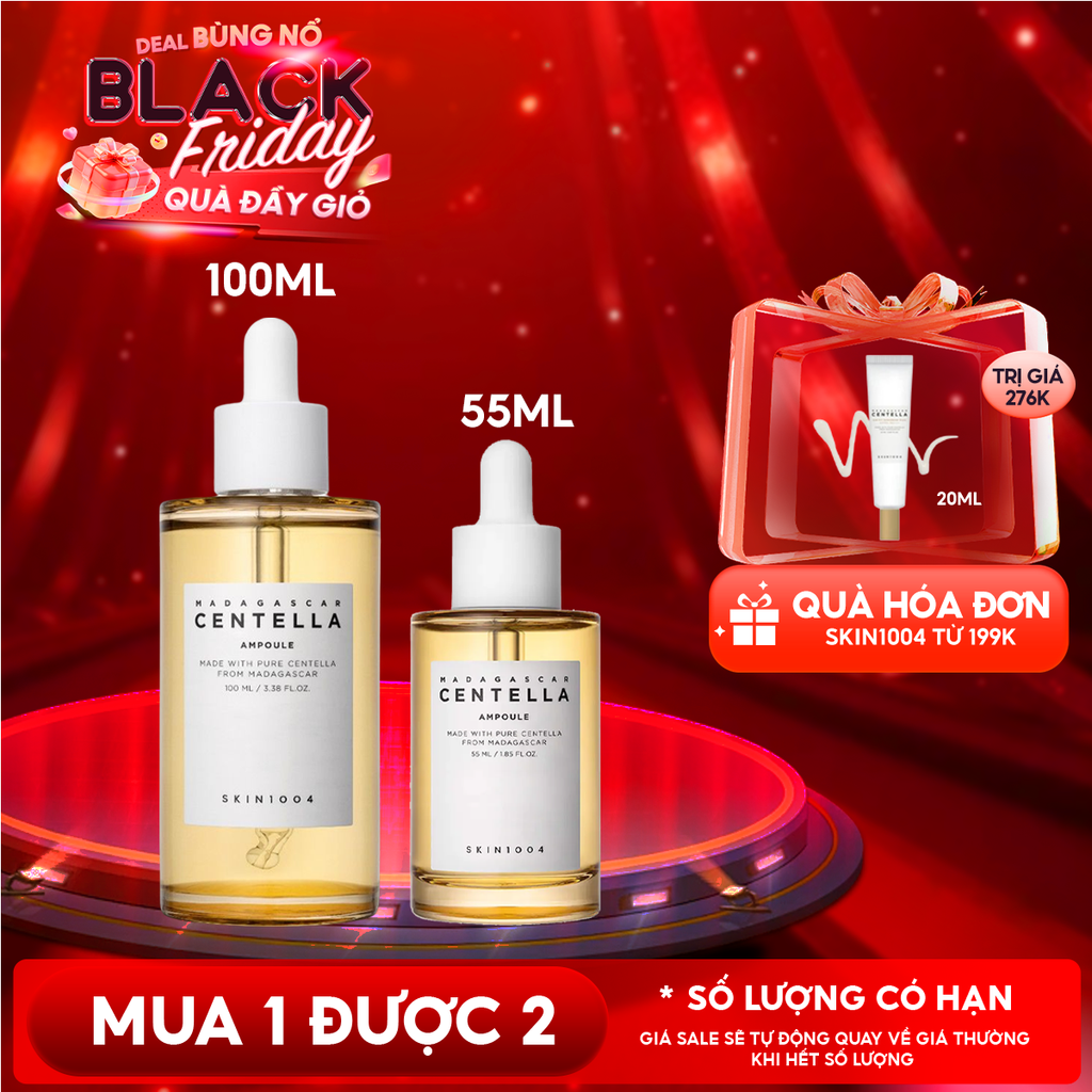 Serum Skin1004 Tinh Chất Rau Má Làm Dịu, Hỗ Trợ Dưỡng Sáng, Mờ Thâm Cho Da Nhạy Cảm Madagascar Centella Asiatica 100 Ampoule