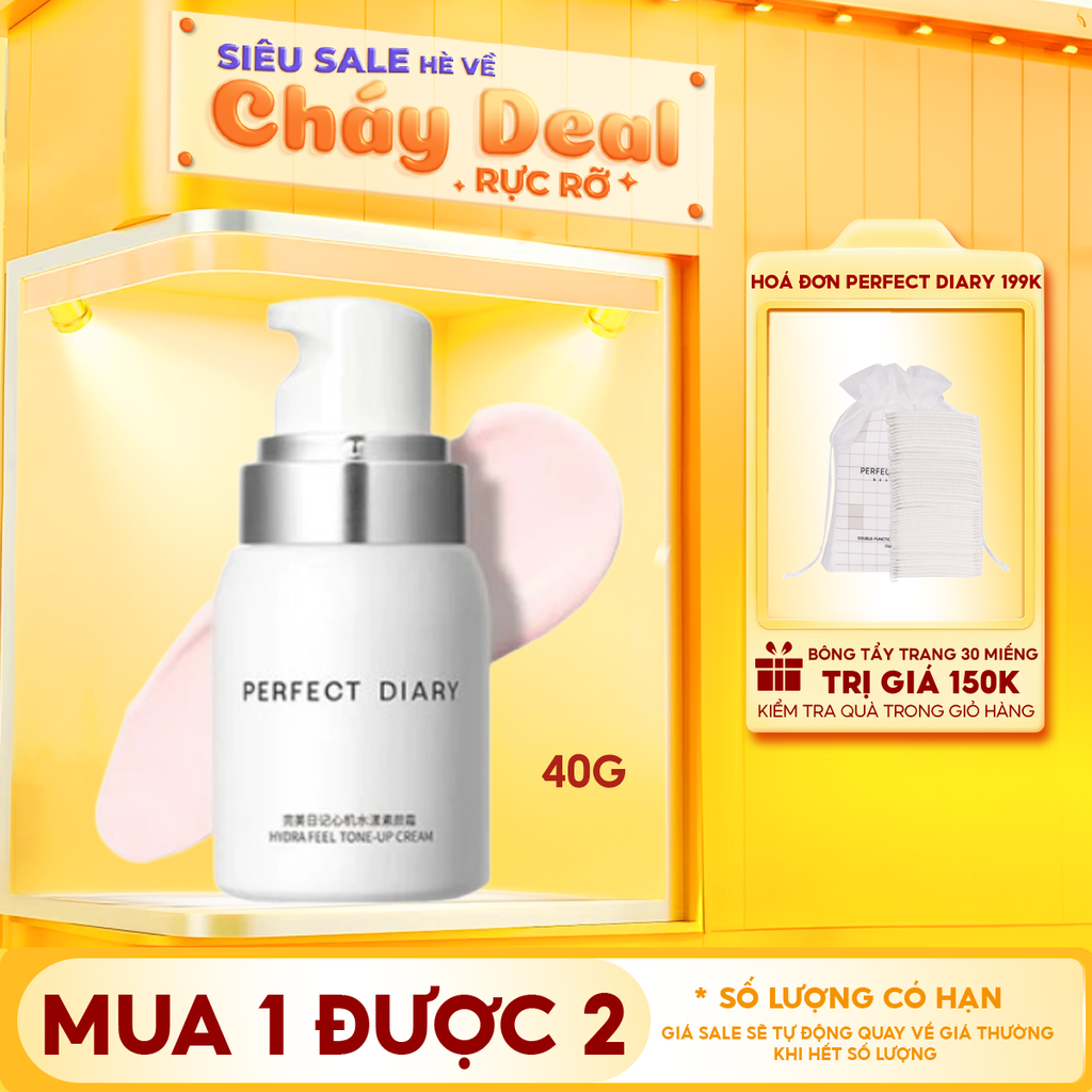 Kem Dưỡng Ẩm Perfect Diary Nâng Tone, Mỏng Nhẹ Hydra Feel Tone-Up Cream 40g