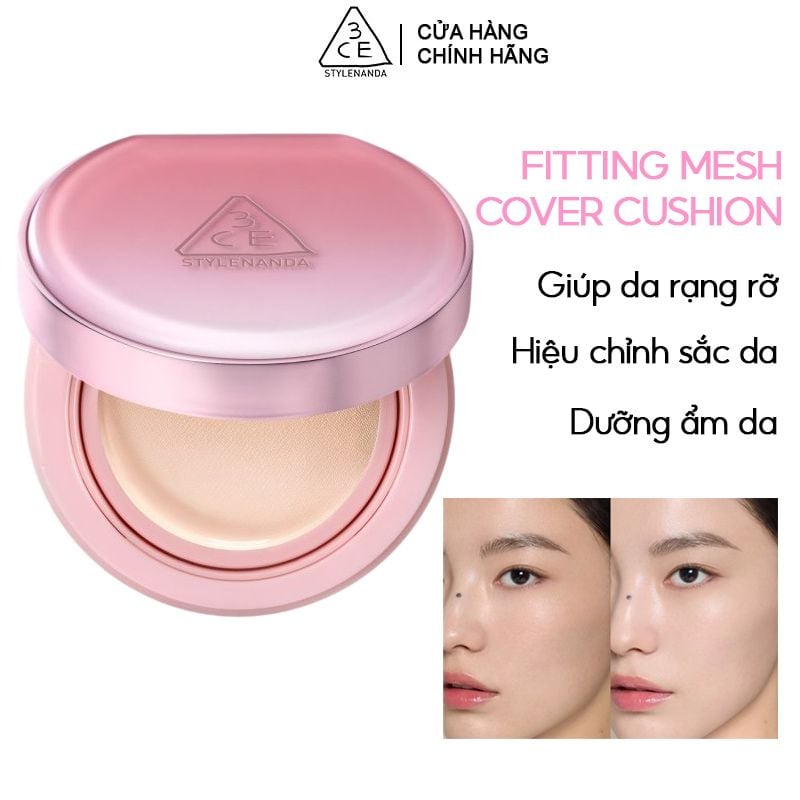 Phấn Nước 3CE Giúp Da Sáng Tự Nhiên Fitting Mesh Cover Cushion 11g