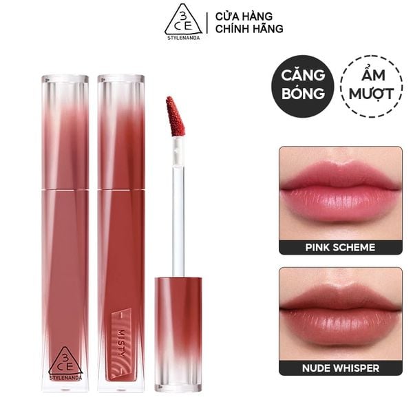  Son Bóng Pha Lê 3CE Căng Bóng, Ẩm Mượt Misty Lip Bare 4.6g 