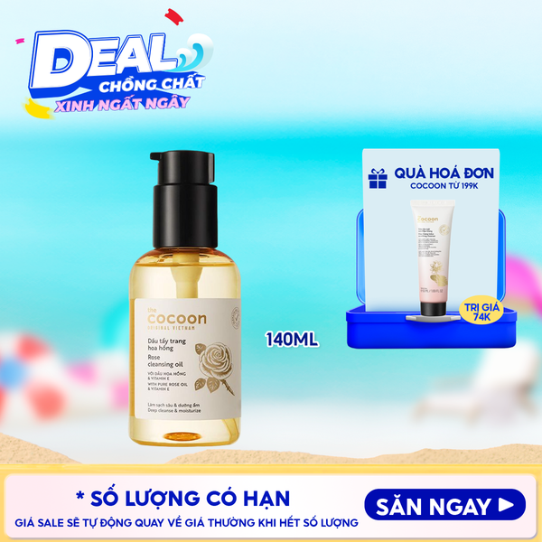  Dầu Tẩy Trang Cocoon Tinh Dầu Hoa Hồng Chưng Cất Rose Cleansing Oil 