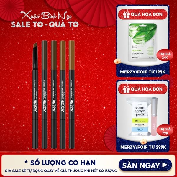  Chì Kẻ Mày Ngang Merzy Sắc Nét, Lâu Trôi The First Brow Pencil 0.3g 