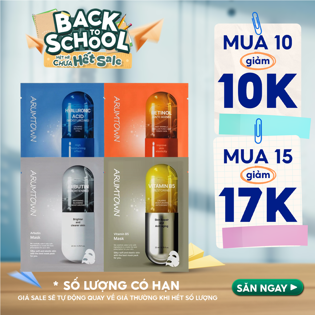 Mặt Nạ Arumtown Cấp Ẩm, Hỗ Trợ Dưỡng Sáng, Làm Đều Màu Da Mask 23ml