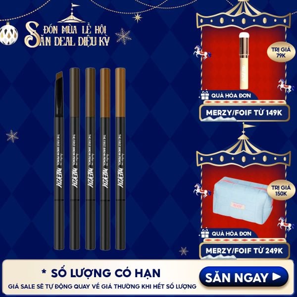  Chì Kẻ Mày Ngang Merzy Sắc Nét, Lâu Trôi The First Brow Pencil 0.3g 